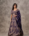 Purple Banarasi Brocade Zardosi Embroidered Lehenga